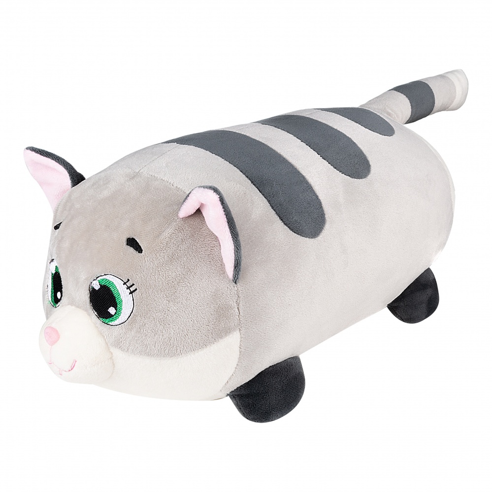 М'яка іграшка подарункова INKATOYS Котик лежебока сірий PUFK1_SU