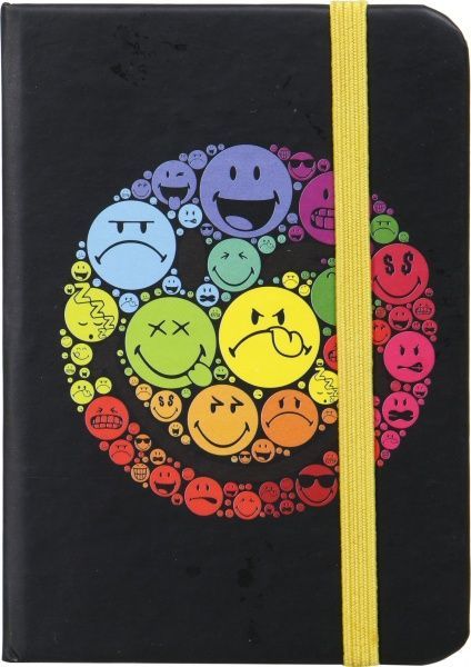 Книга для нотаток 80 аркушів чорна Smiley