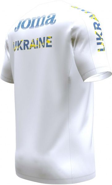 Футболка форми збірної України 2021 Joma FED. FUTBOL UCRANIA SHORT SLEEVE T-SHIRT AT102362B200 р. S білий