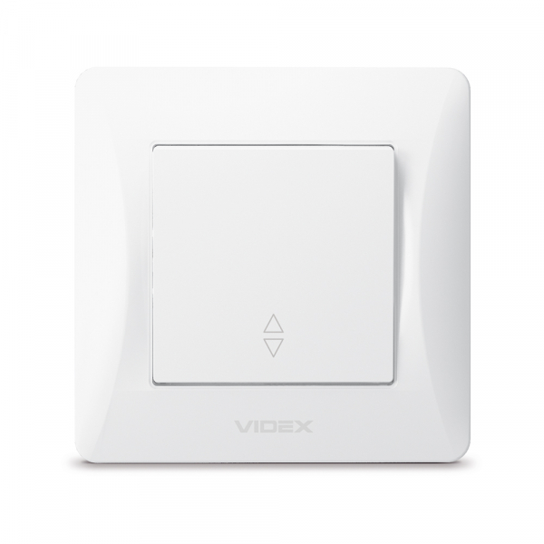 Вимикач прохідний одноклавішний Videx Binera без підсвітки білий VF-BNSW1P-W