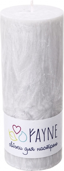 Свічка Циліндр пальмова сіра 6х15 см ТМ FAYNE