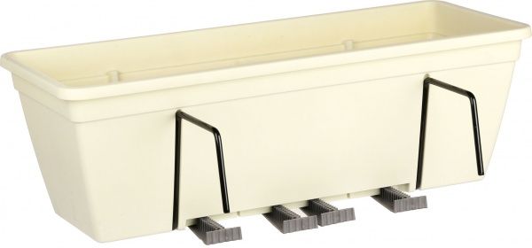Ящик балконный с креплением Sanja IPPI Анверсо лен прямоугольный 15,8л молочный 