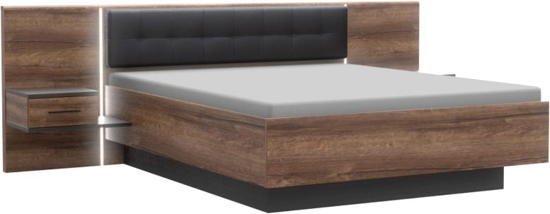 Комплект для спальні Forte Meble Bellevue BLQL161 N09 160x200 см дуб болотний/дуб чорний 