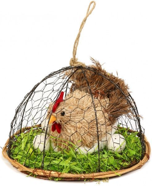 Декорация пасхальная Курица в корзине C739315B