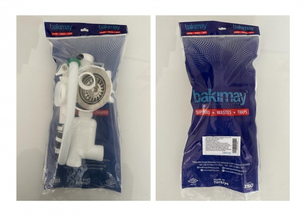 Сифон для кухонної мийки Bakimay выпуск D110 автомат