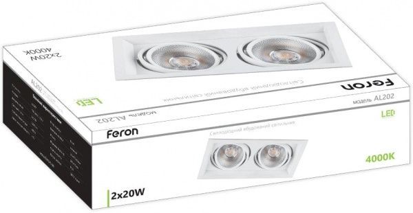 Світильник вбудовуваний (Downlight) Feron AL202 Cardan LED 40 Вт 4000 К білий 