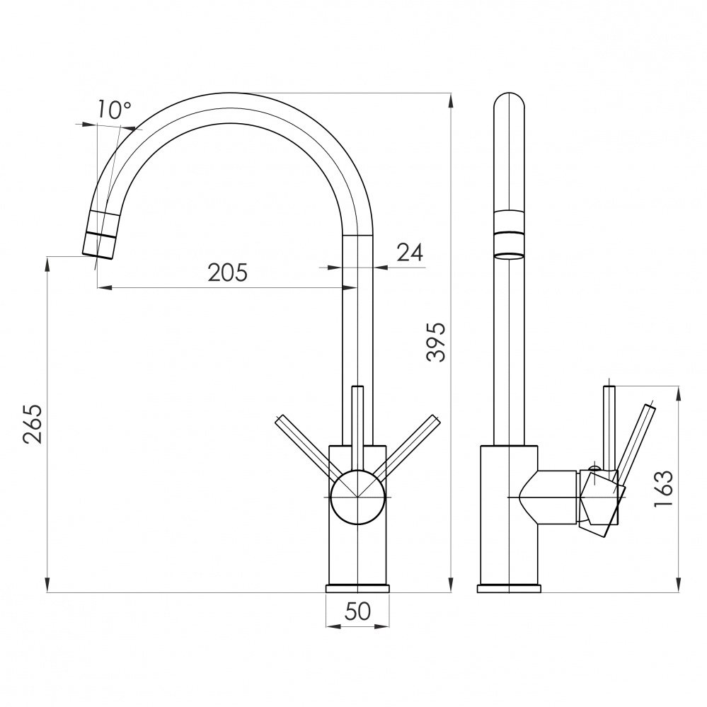 Смеситель для кухни Imprese ARGO-S f03409016CS,сталь