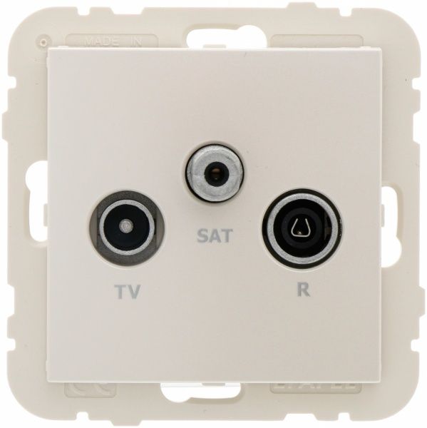 Розетка TV+R+SAT кінцева Efapel Logus металік перламутровий