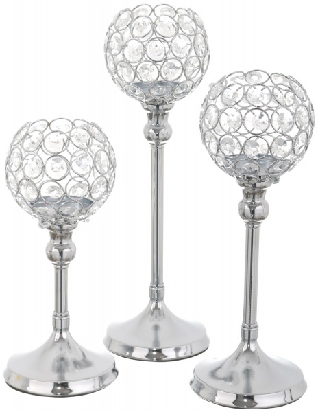 Подсвечник для широкой свечи Серебро 11х34 см