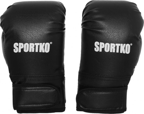 Боксерские перчатки SPORTKO 7oz черный с белым
