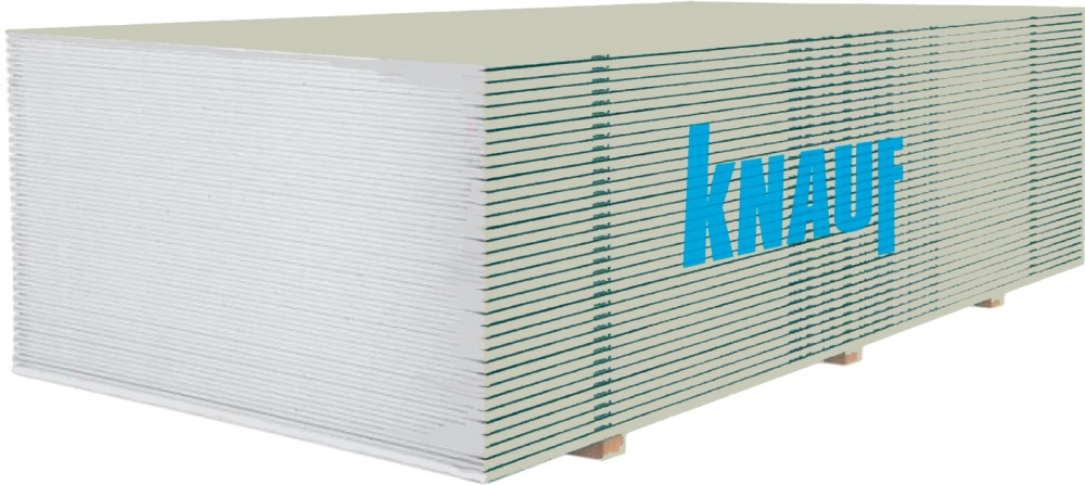 Гипсокартон обыкновенный (цена от паллеты) Knauf 2500x1200х12,5 мм 3 кв. м