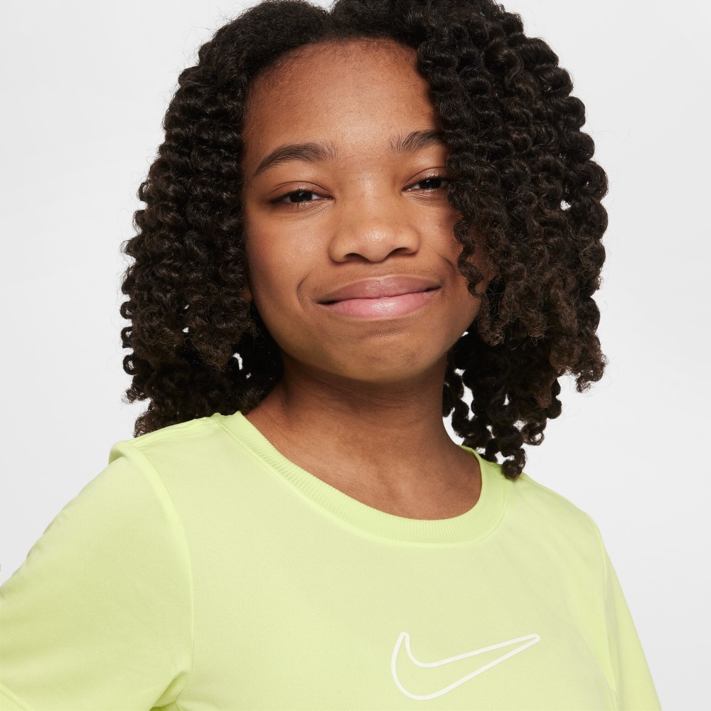 Футболка Nike G NK DF ONE STD SS TOP HBR FZ5600-736 р.XS желтый