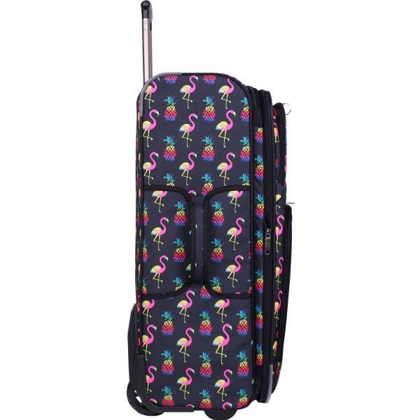 Чемодан Bagland Леон 70 л черный с рисунком 361 (0037666274) 