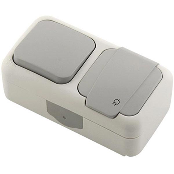 Комплект вимикач Viko Palmiye + розетка Viko Palmiye 90555581 сірі