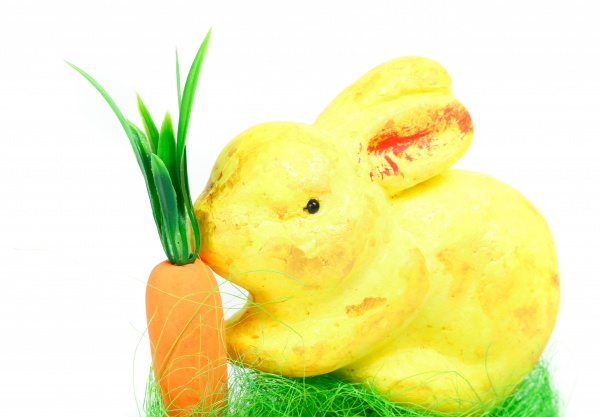 Декорація великодня Shunda Морквина та кролик 13х9 см жовтий із помаранчевим (SD20-200713)