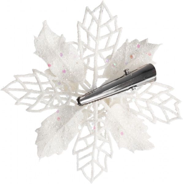 Набір новорічного декору Shunda Пуансетія 10 см 3шт біла