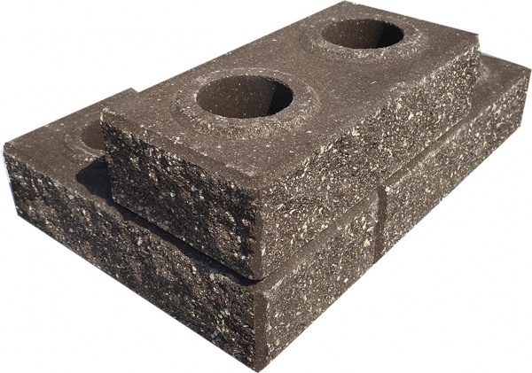 Цегла гіперпресована LEGO-FASAD колота кутова коричнева