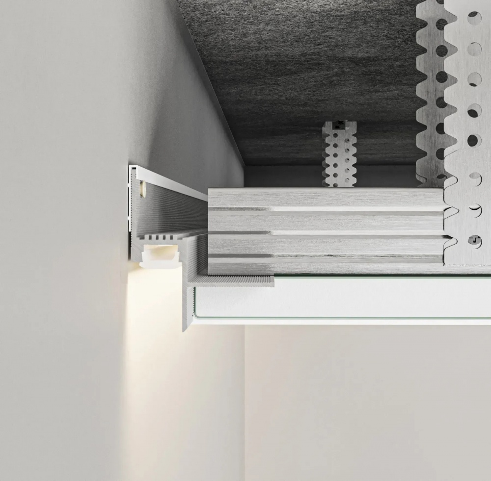 Профиль теневого шв АЛЮПРО с LED каналом ПАС-3410 RAL-9005 мат 3м