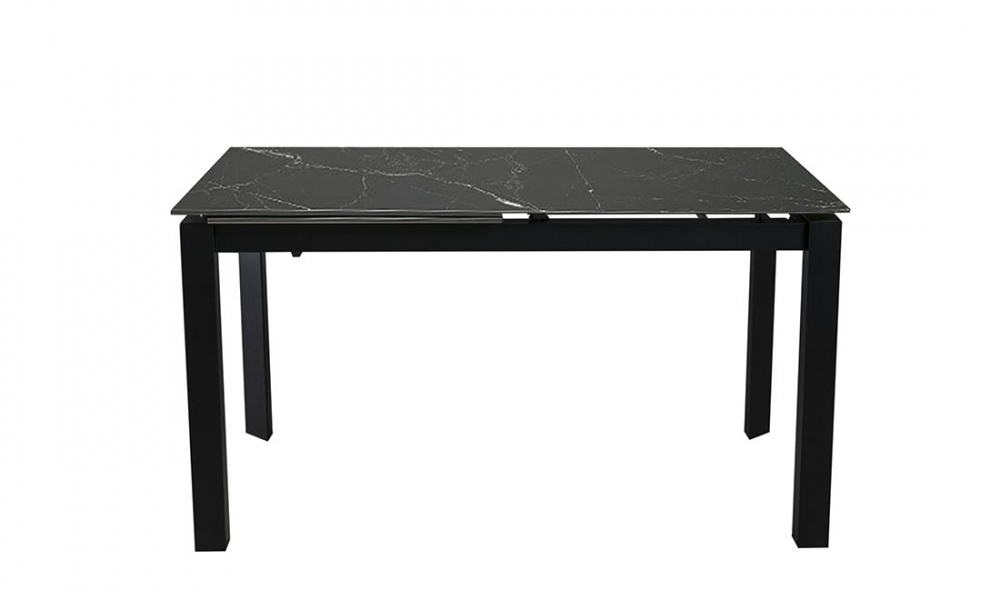Стіл обідній Ларс 1200(1700)x800x750мм чорний матовий/чорний