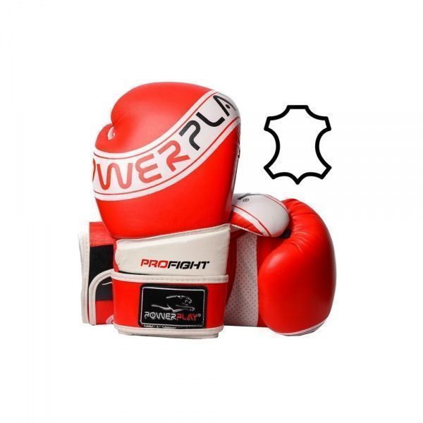 Боксерские перчатки PowerPlay р. 10 3023A белый с красным