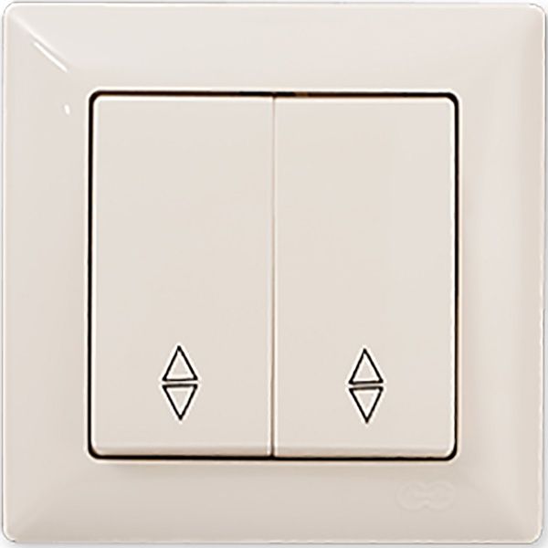 Вимикач прохідний двоклавішний Gunsan Visage без підсвітки 16 А 250В кремовий