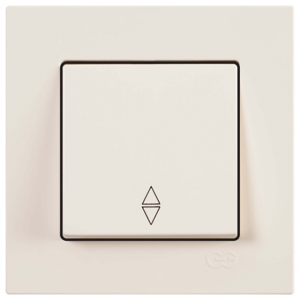 Вимикач прохідний одноклавішний Gunsan Eqona без підсвітки крем 01 40 12 00 100 107