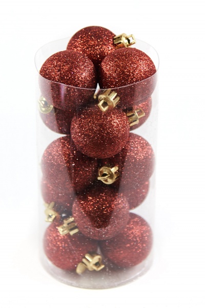 Набор елочных шаров красных d30 мм 15 шт./уп. 