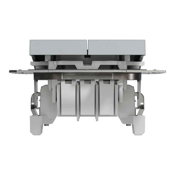 Выключатель кнопочный двухклавишный Schneider Electric Asfora без подсветки алюминий EPH0600162