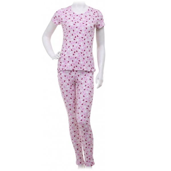 Піжама жіноча Flis clothes Серденько р. S рожевий із малюнком