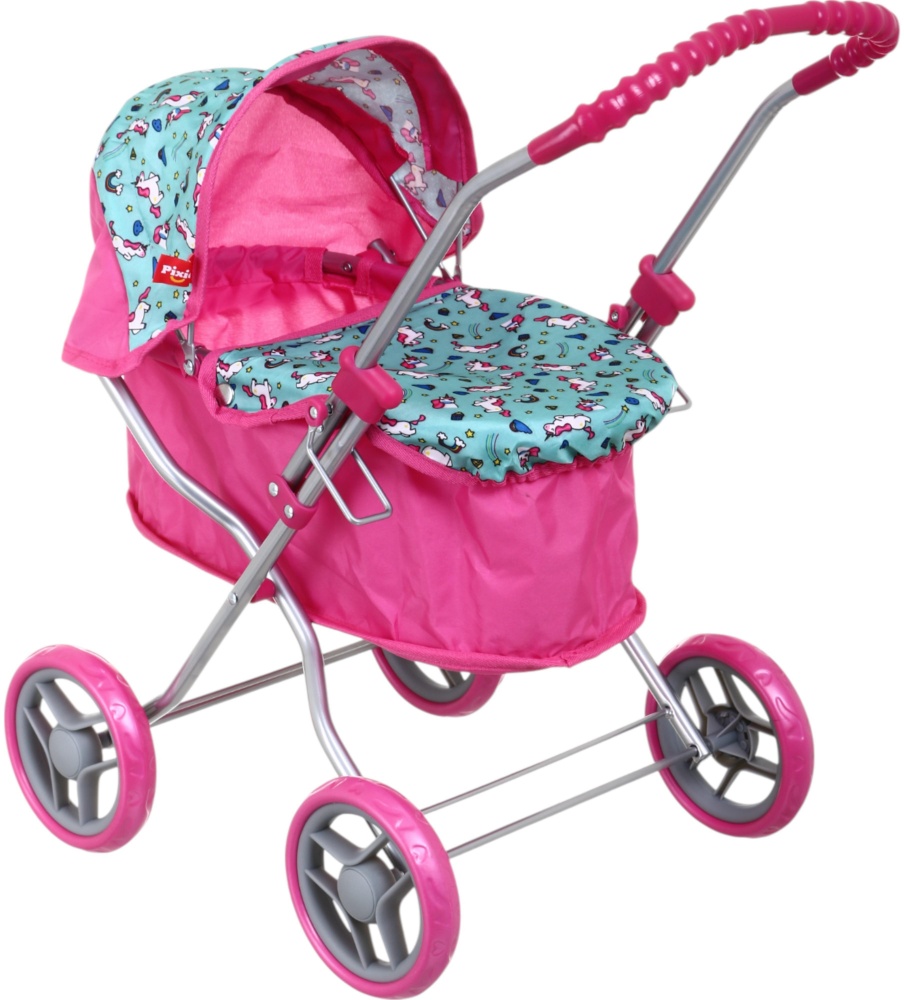 Коляска для ляльок PIXIE 58х33х55 см рожево-блакитний 9325H