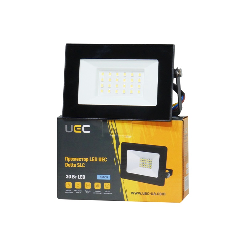 Прожектор світлодіодний LED UEC Delta SLC 6500K 30 Вт IP65 чорний SLC-30-IP65-0-B