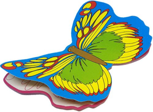 Раскраска по контурам Бабочка 3D голубая 
