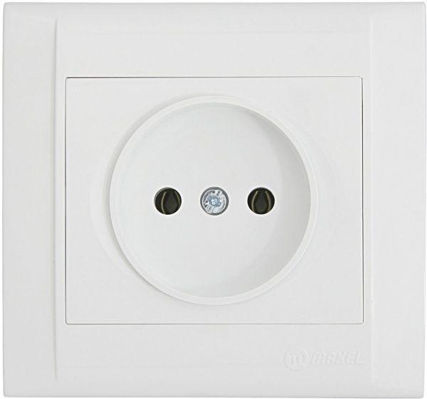 Розетка без заземления Makel Defne без шторок белый 42001022