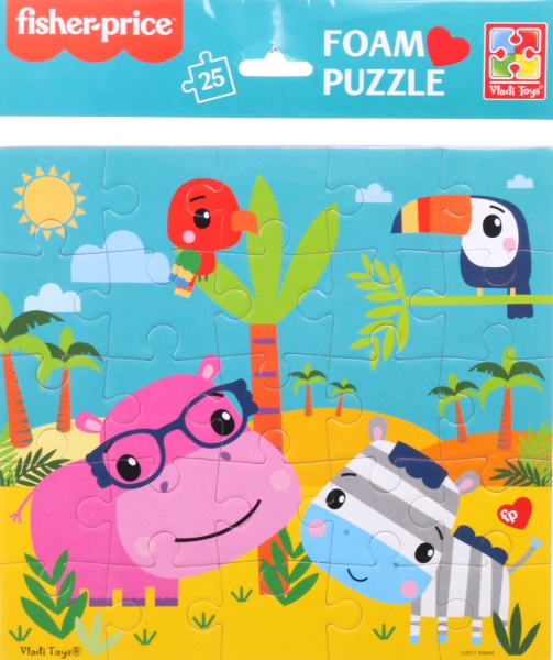 Пазли м’які Vladi Toys Фішер Прайс. Бегемот та зебра VT1109-04