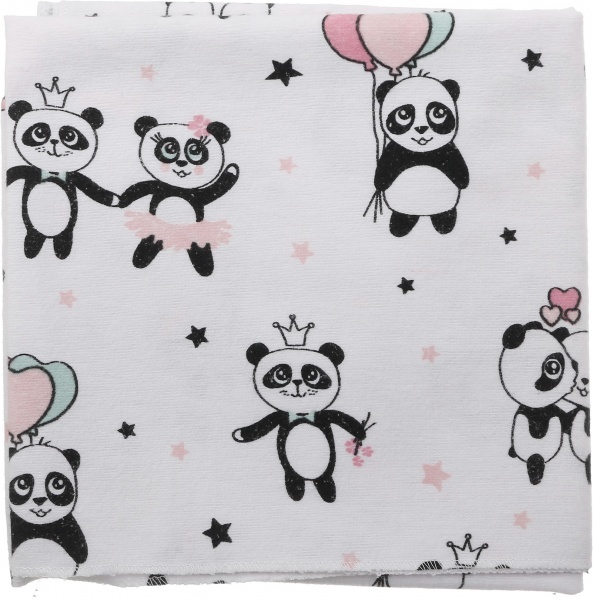 Пеленка Luna Kids Panda 90x90 см белый с принтом 