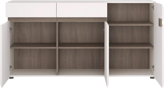 Комод Meble Wojcik LINATE 40 3D-2S LTK-03 альпійський білий/трюфель/альпійський білийтрюфель 