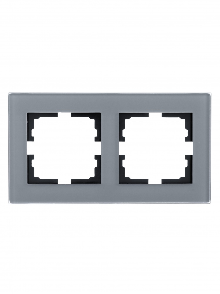 Рамка двомісна Lezard Vesna горизонтальна асфальт 742-M6980-147