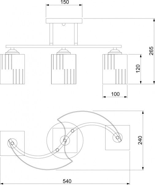 Люстра потолочная Strotskis Susan 30124/3 3x60 Вт E27 античная бронза 