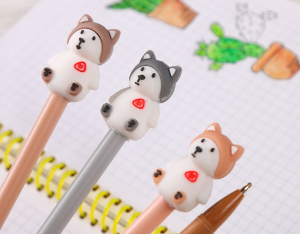 Ручка кулькова Ведмежа, коричневий 