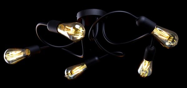 Люстра потолочная TK Lighting Wave 5x60 Вт E27 черный 4408 