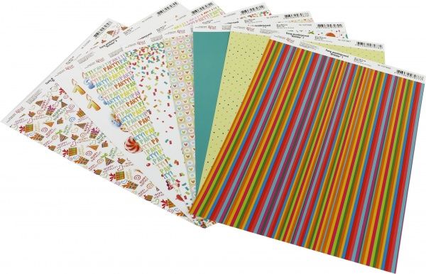 Папір для дизайну Birthday 8 аркушів A4  21x29,7 см 250 г/м² Rosa Start