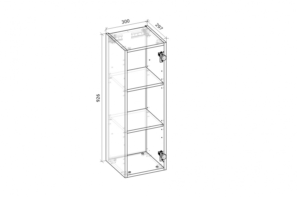 Шафа верхня Грейд Оптимум 300x926x297 мм дуб артізан