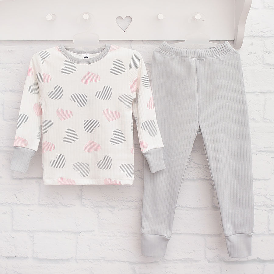 Пижама для девочек Blanka Сердца р.110 серый 110729