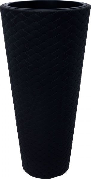 Горшок пластиковый Prosperplast Matuba slim 2 в 1 круглый 57л антрацит (71370-433) 