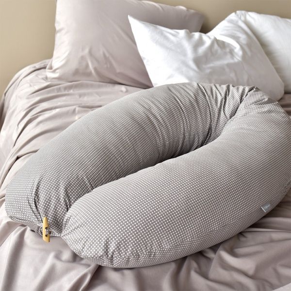 Подушка для годування 35х200 см з гудзиком сіра IDEIA