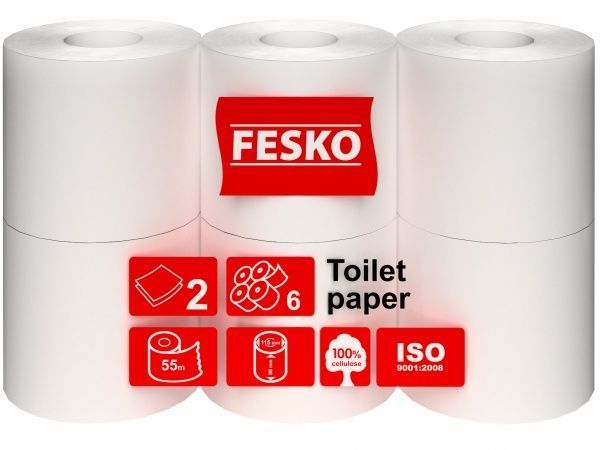 Туалетная бумага FESKO Professional двухслойная 6 шт.