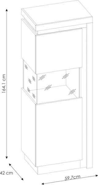 Вітрина Meble Wojcik 1DLYON LYOV01 L дуб рів'єра 