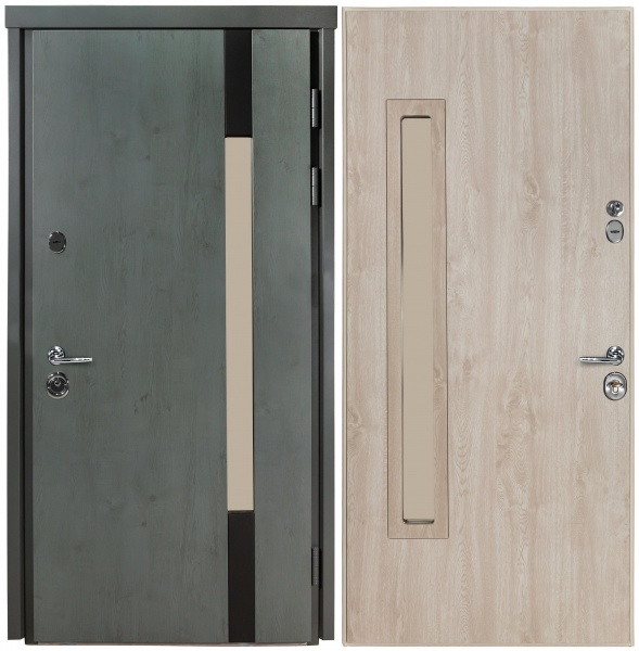 Двері вхідні Булат Термо House-705 антрацит / дуб полярний 2050x950 мм праві