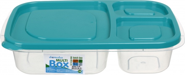 Ланч-бокс з кольоровою кришкою на 3 відділення №40 DIOMEDEA