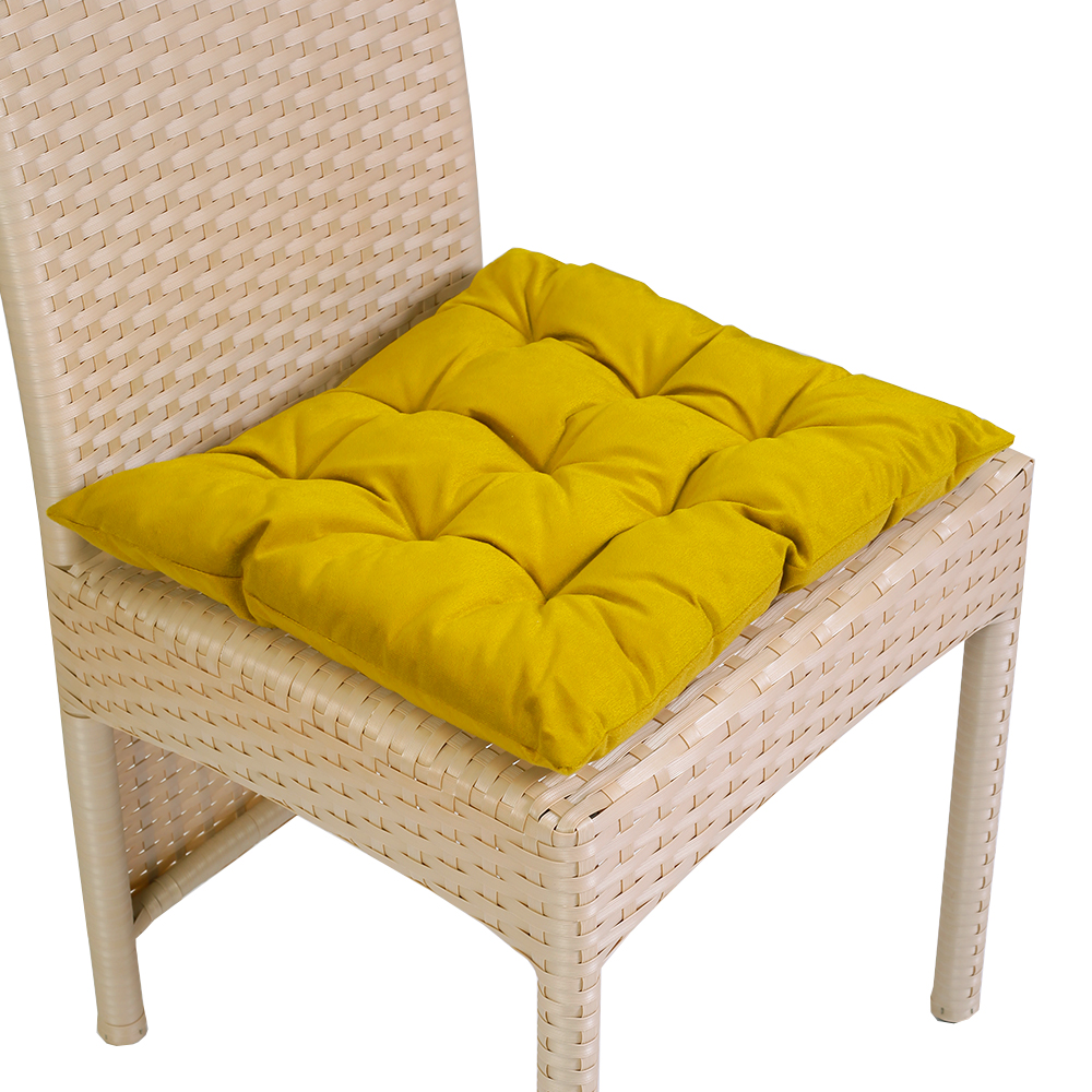 Подушка на стул стеганая 9 закрепок горчица Flox 40